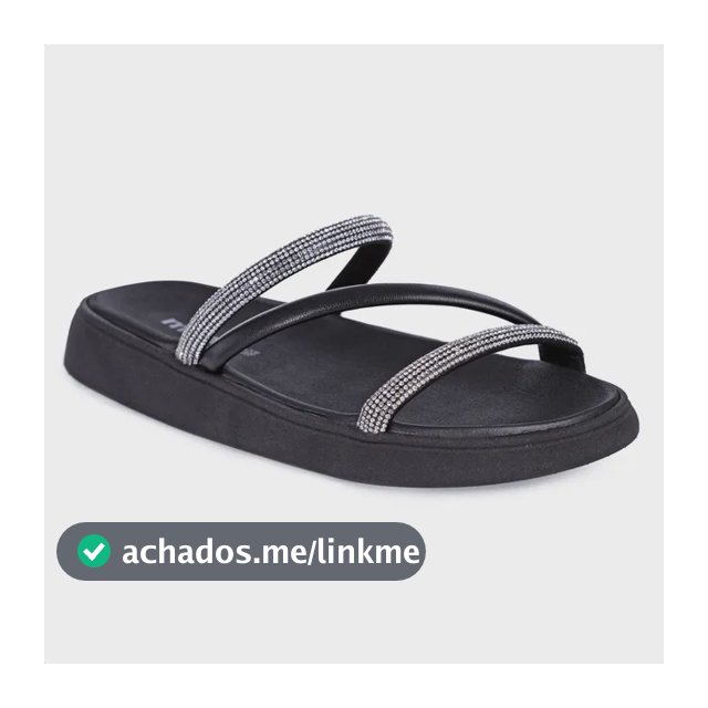 Sandalia Papete Moleca Feminina Tiras Strass Macia Original