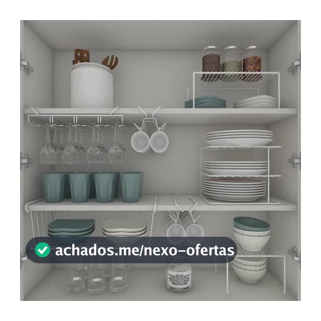 7 Organizador Armário Cozinha Suporte Prato Taças Xícaras Br