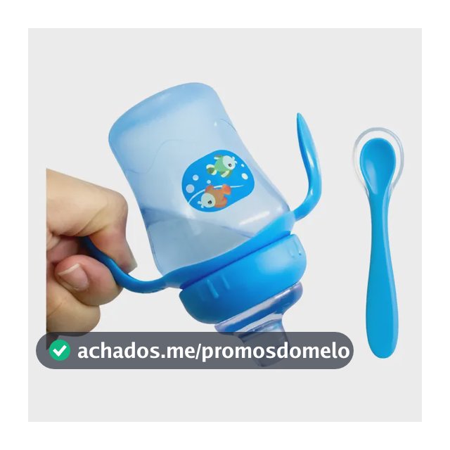 Copo Para Bebês Antivazamento + Colher Silicone