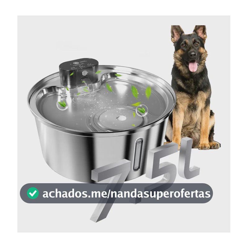 Bebedouro Automático Sem Fio para Cães e Gatos 7,5 Litros Branco