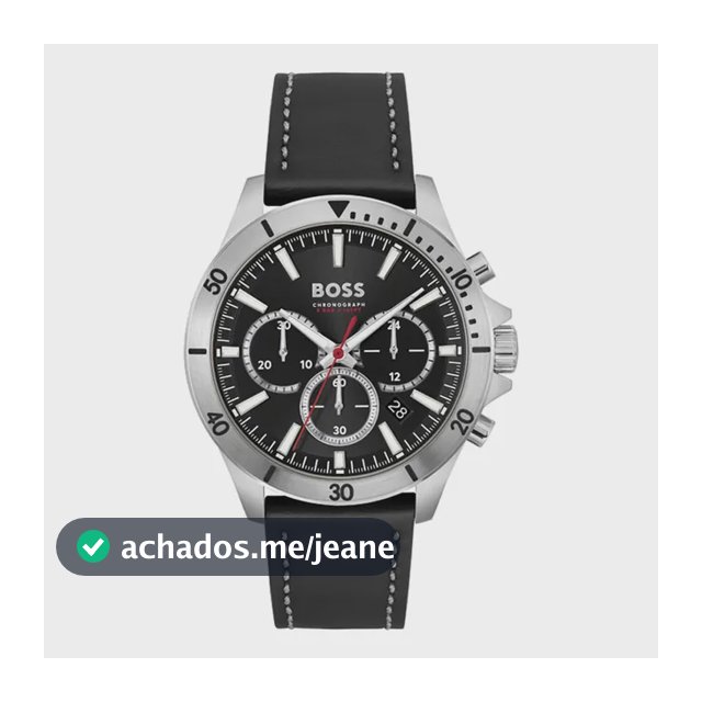 Relógio Boss Masculino Couro Preto 1514055 Preto