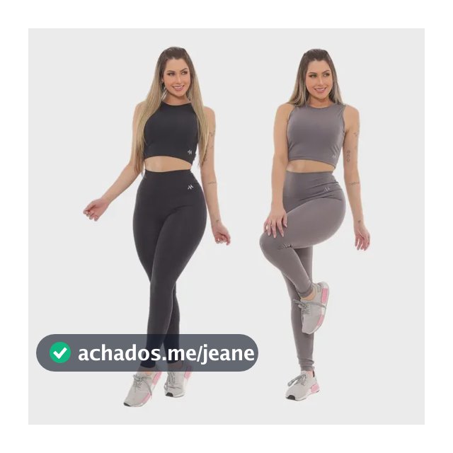 Kit 2 Conjunto Blackout Moda Fitness Zero Transparencia
