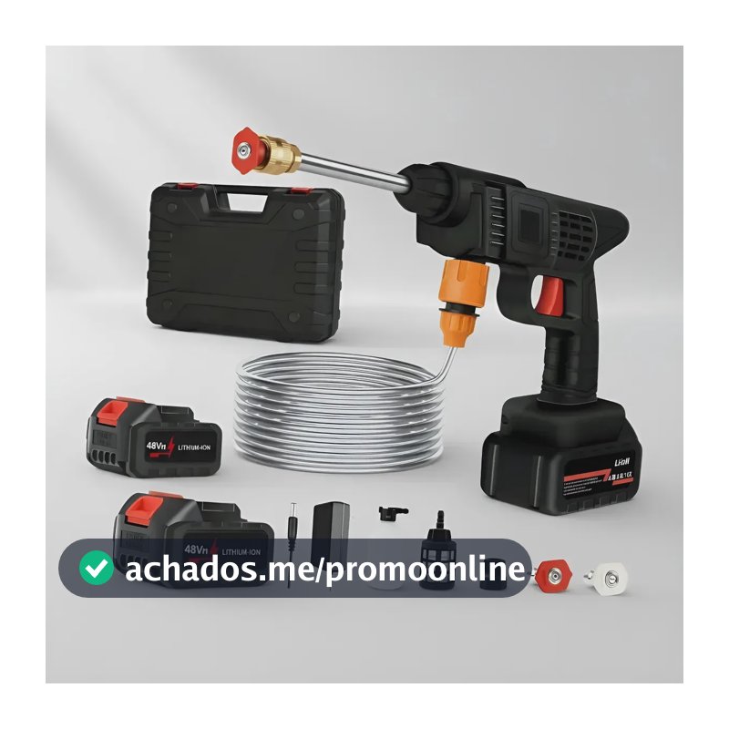 Lavadora Alta Pressão Portátil Recarregável Sem Fio Bivolt Evolufix