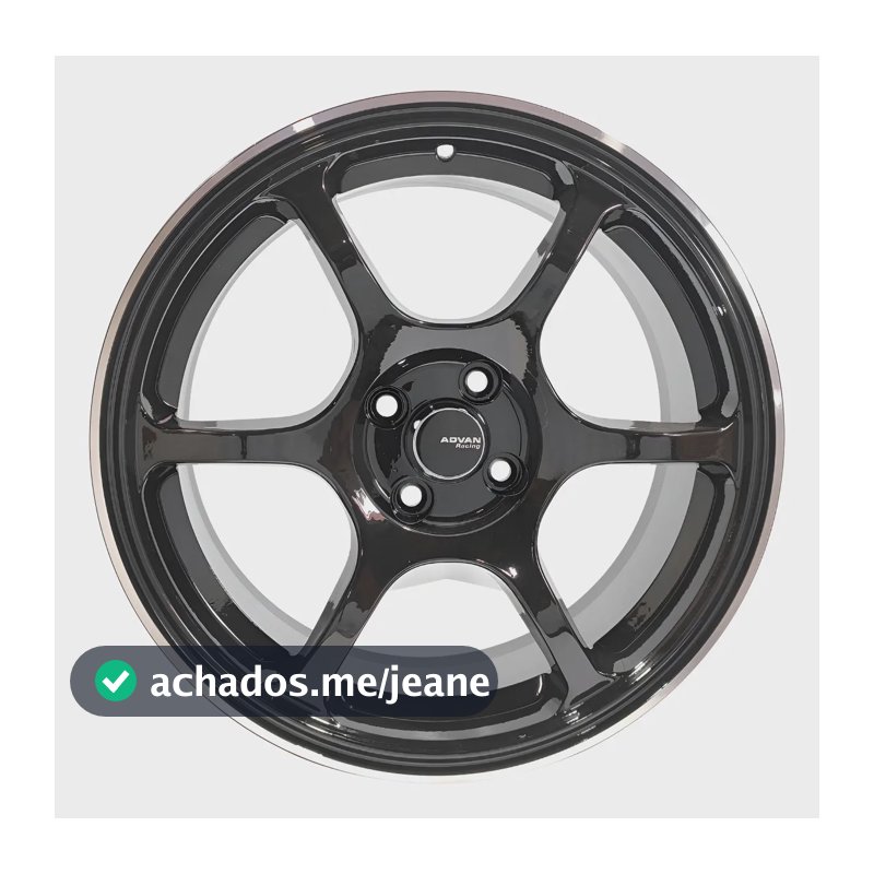 Jogo De Roda Advan Racing Gt7 Lts10 17x7 4x100 Preta Brilho Preto