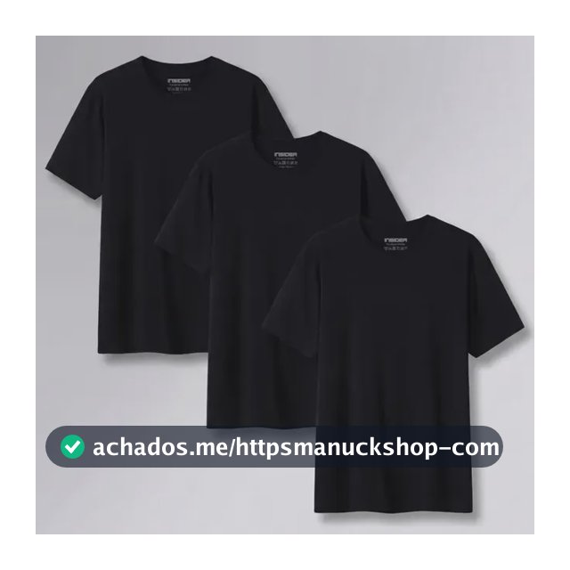 Kit 3 Camisetas Light Insider Preto M Liso