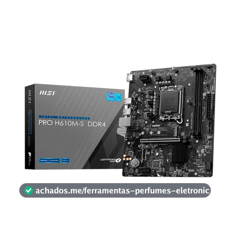 Placa-mãe Intel Nnet MSI Pro H610m-s DDR4 Socket 1700
