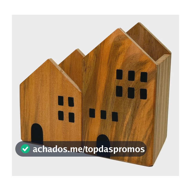Porta Utensílios De Madeira, Casinha Porta Talheres E Lápis Marrom-claro