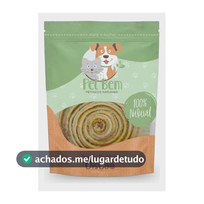 Mordedor Natural Discão Petbem Couro Bovino Desidratado Cães