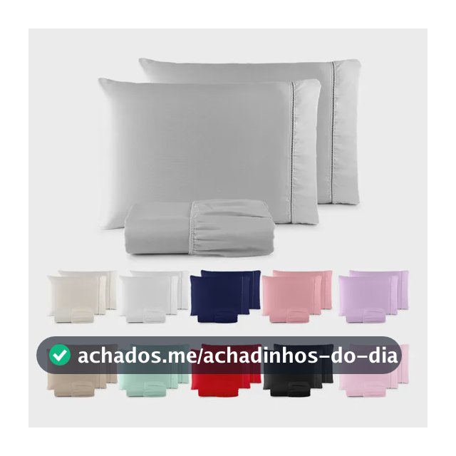 Jogo De Lençol 400 Fios Ponto Palito Cama Queen 3 Pçs Saldão