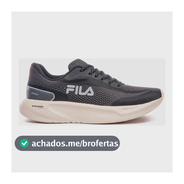 Tênis Fila Masculino Spry Esportivo Treino Corrida Academia Preto/grafite/cinza Mesh 39