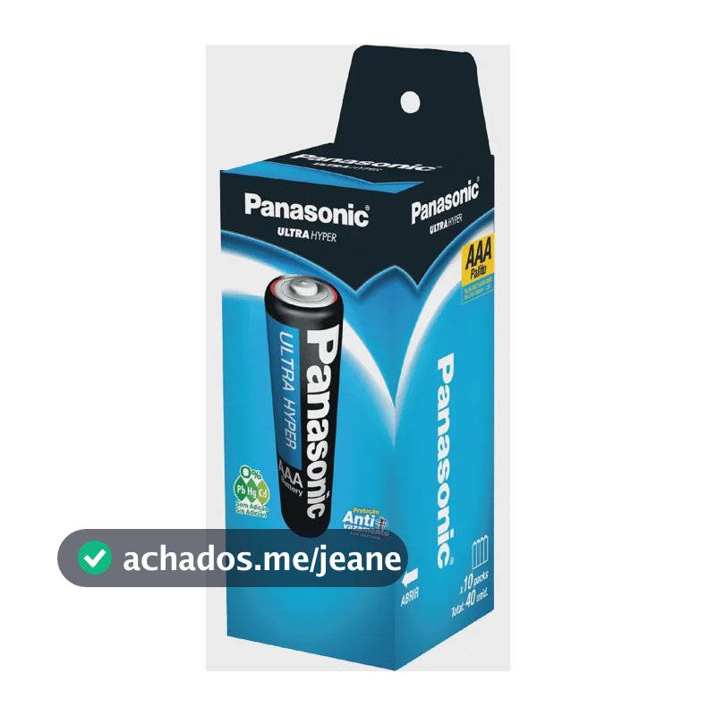 Pilha Comum Panasonic AAA - tubo c/40 unidades