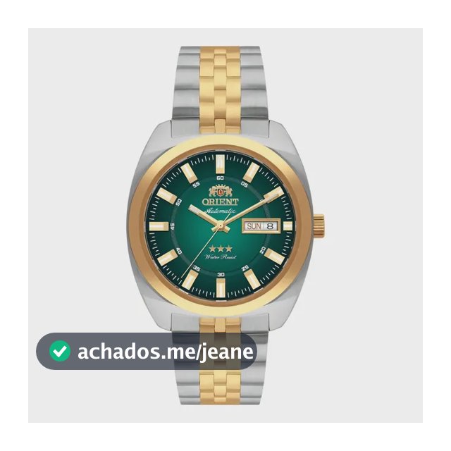 Relógio Automático Orient Masculino Dourado Aço Inox Vidro Safira 38,5mm