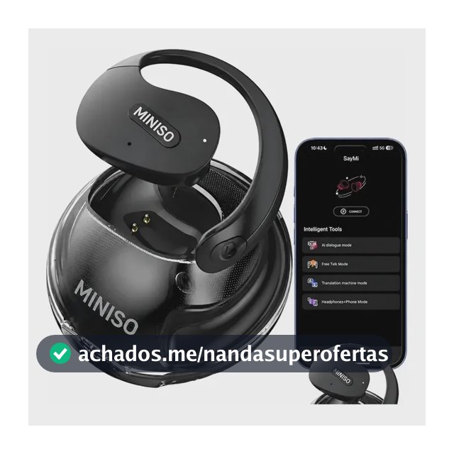 Fones Esportivo Bluetooth 6.0 Tradutor Ai Miniso X15pro Ipx5