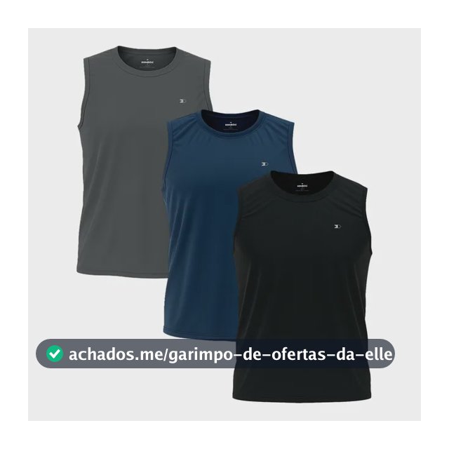 Kit 3 Regata Dry-fit Lisa Masculina Sandrini Academia Casual