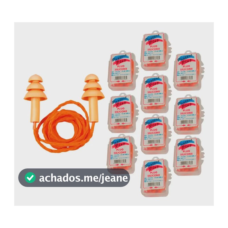 Kit 10 Protetor Ouvido Auricular Silicone Plug Antialérgico  Amarelo