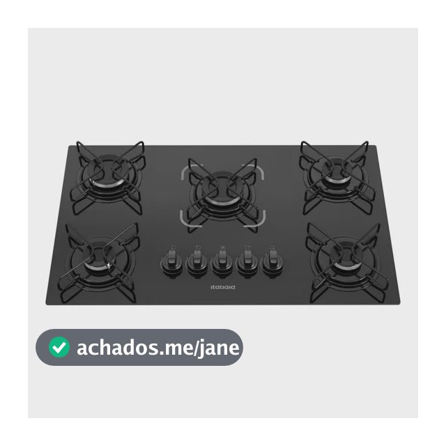 Cooktop 5 Bocas A Gás Glp Itatiaia Preto Essencial Preto Bivolt