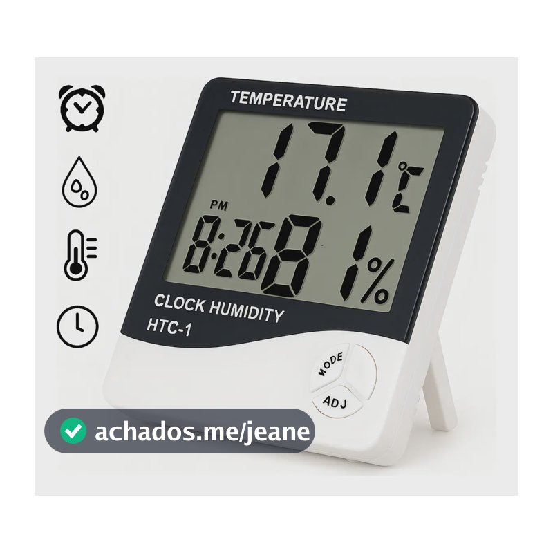 Termo Higrômetro Digital Tumblr HTC-1 Branco Sensor Temperatura Umidade