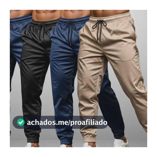 Kit 4 Calças Masculina Jogger Tactel Com Elastano Academia