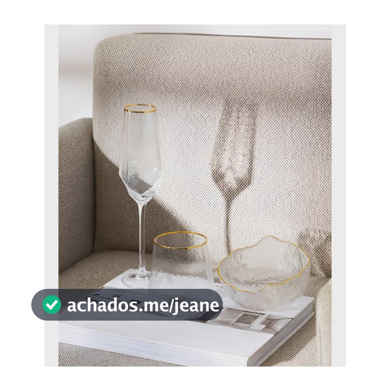 2 Taças Cristal Champagne 300ml Borda Dourada Taj Wolff