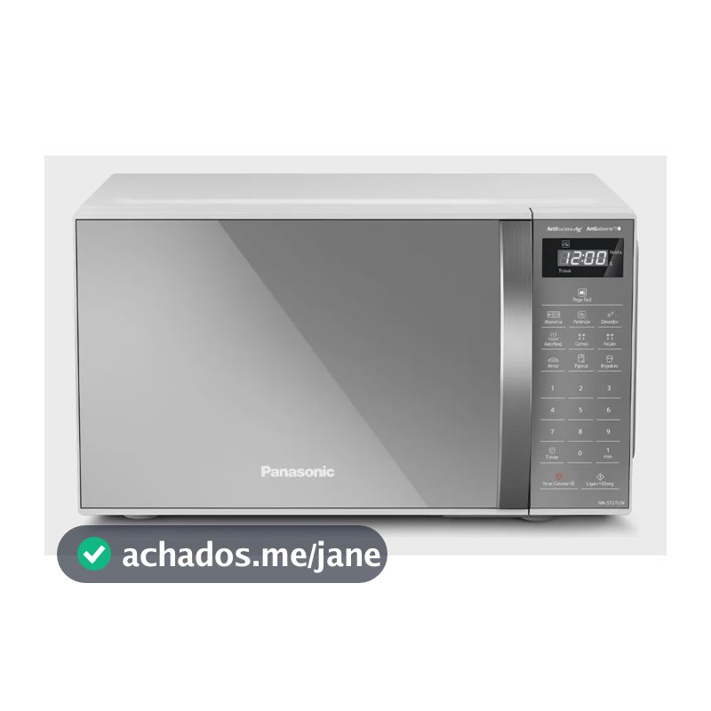 Microondas Panasonic Nn-st27lwru 21L Branco Espelhado Tecnologia Pega Fácil