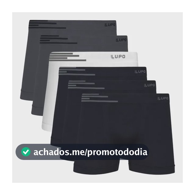 Kit 6 Cuecas Lupo Boxer Poliamida Sem Costura Box Masculina