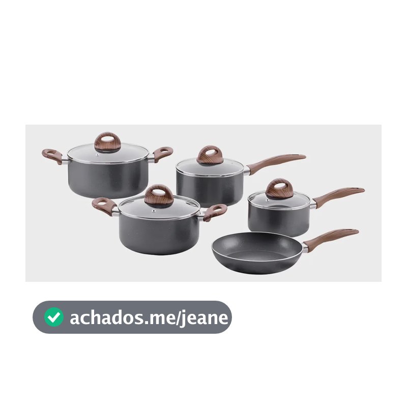 Jogo De Panelas Brinox Life Smart Plus Ceramic Indução 5 Pçs Cor Granito