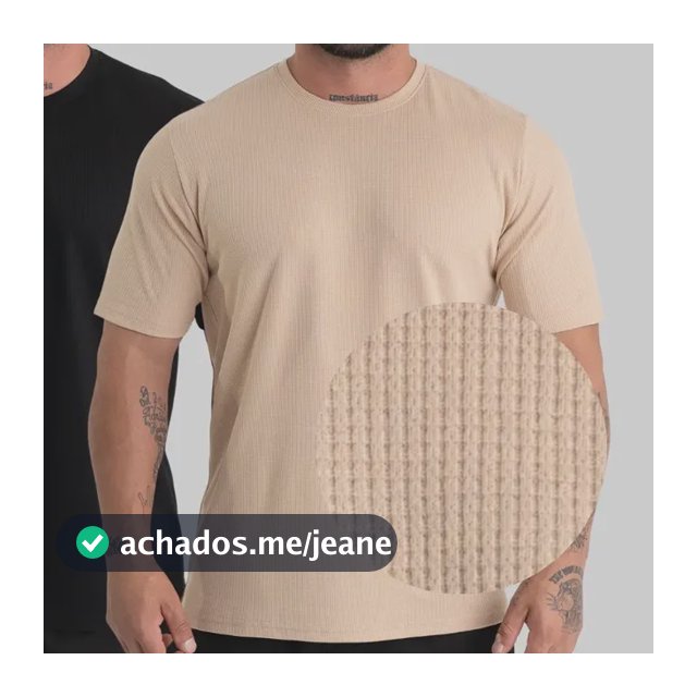 Camisa Masculina Kit 2 Texturizada Quadradinhos Oversized