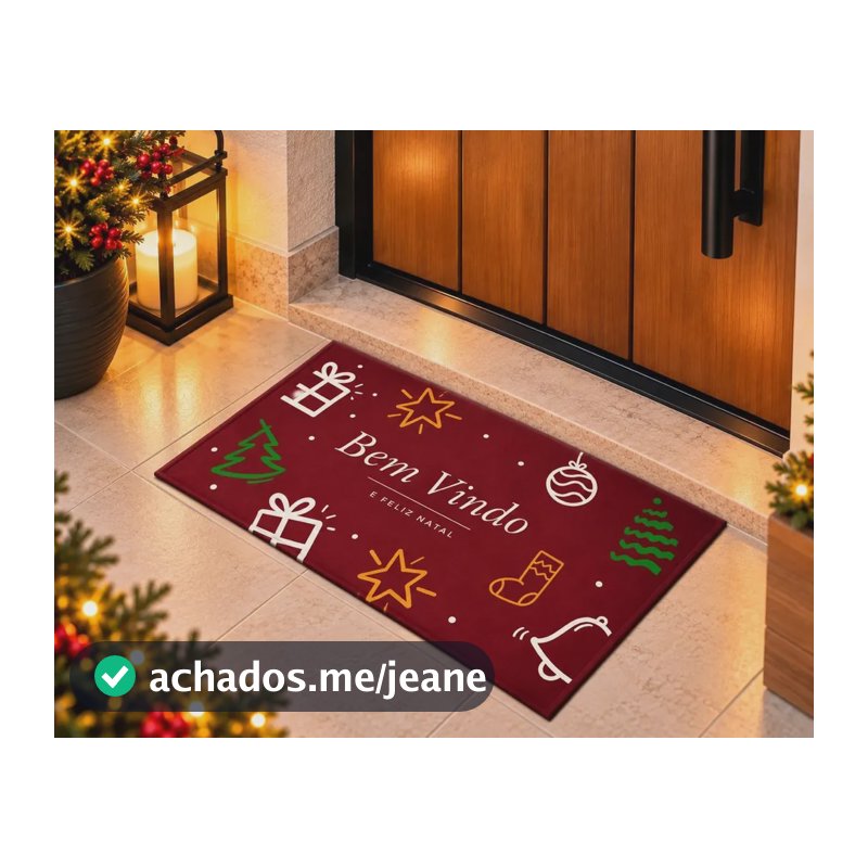 Tapete De Porta Natalino 60x40 Antiderrapante Decorativo 60 Cm 40 Cm Colorido