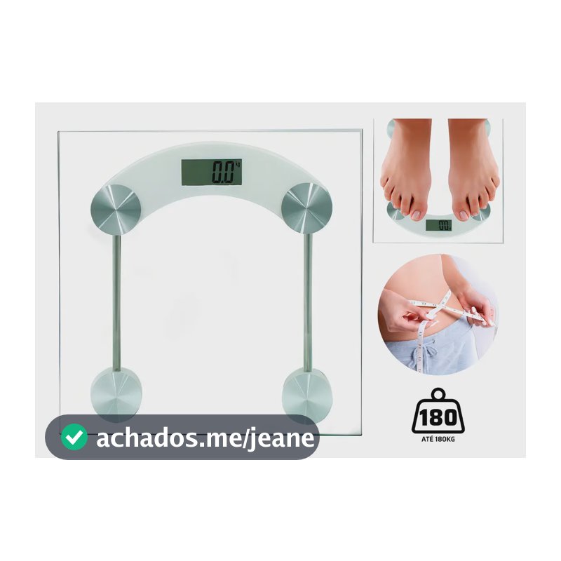 Balança Corporal Digital Fitness Vidro Temperado Até 180 Kg Quadrada Banheiro Swave
