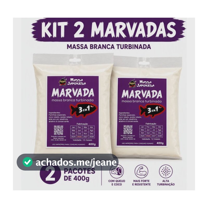 Kit Massa De Pesca Japonesa Marvada 3 Em 1 Massa Branca Marvada Kit 2