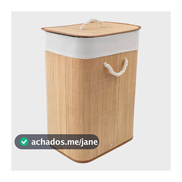 Cesto para Roupas Bambu Dobrável com Tampa Bege 60L Texfine