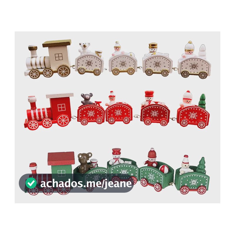 Trem De Natal Enfeite Decoração Natalina Brinquedo Madeira