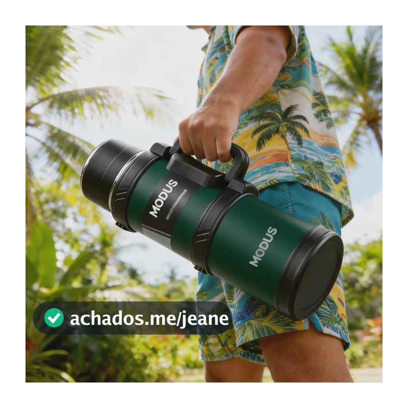 Modus Garrafa Térmica Inox 2,4l Alça Dobrável Acampamento Verde-escuro