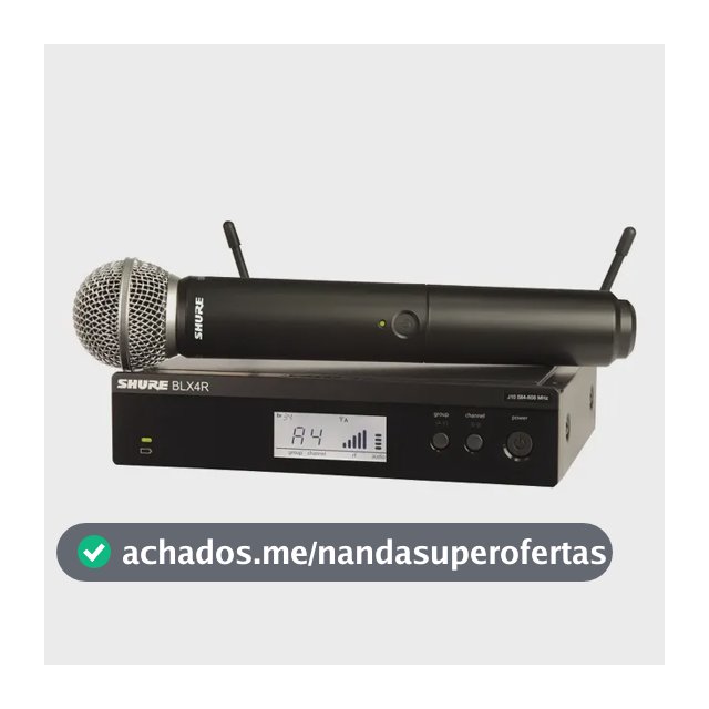 Microfone Sem Fio Sm58 Para Vocais Shure Blx24rbr/sm58-m15