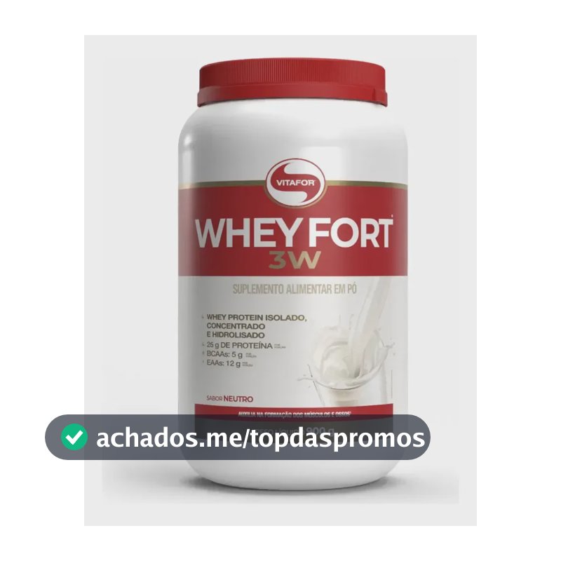 Whey protein Vitafor Fort 3W 900g em pó Sem sabor x 900g