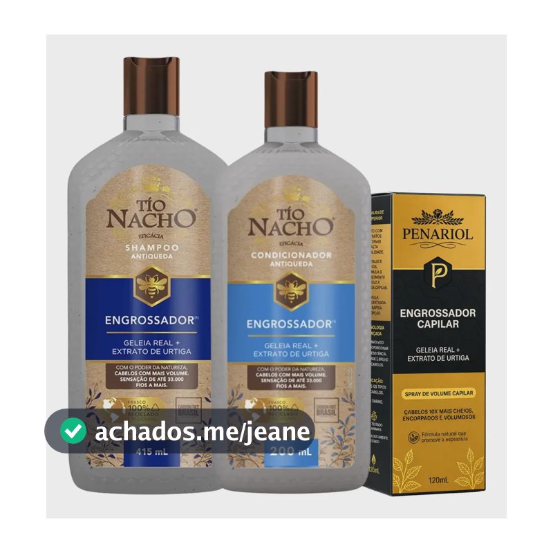 Tío Nacho Antiqueda Shampoo, Condicionador e Tônico Engrossador Volume e Crescimento