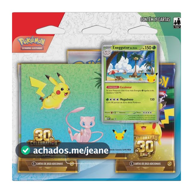 Blister Triplo Pokémon Copag 19 Cartas 3 Mazos Exeggutor Português