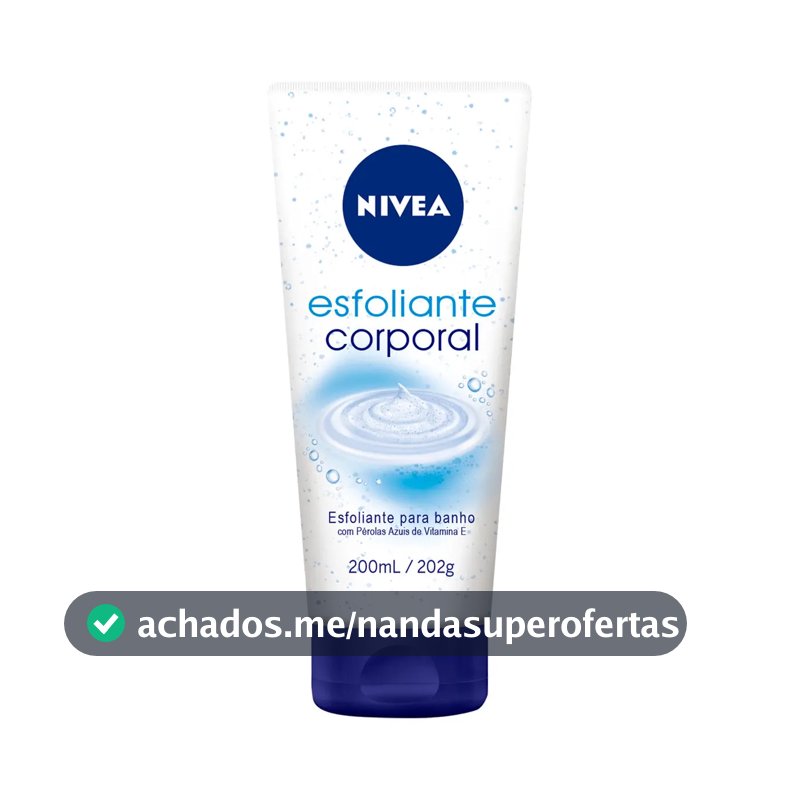 NIVEA Esfoliante Corporal para Banho 200ml, Esfoliação Suave, Remove Impurezas, Renovação Celular, Pele Uniforme e Macia