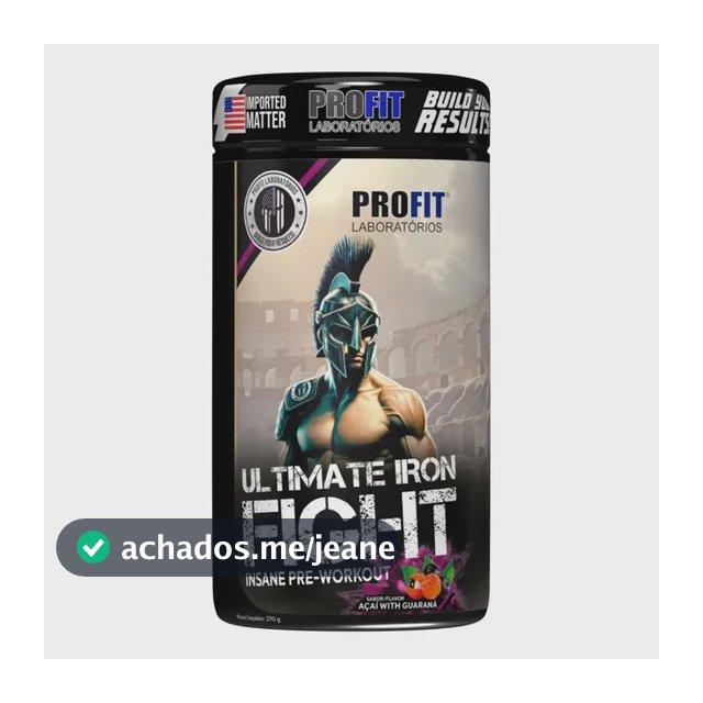 Suplemento Em Pó Pré Treino Ultimate Iron Fight Sabor Açaí Com Guaraná X 270g - Profit Laboratórios