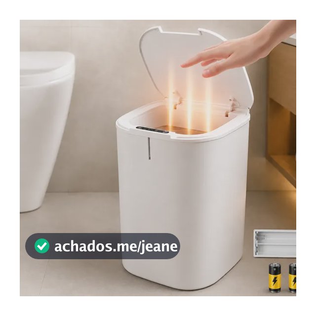Lixeira Inteligente 16l Sensor Automático Tampa Touch Casa Cinza