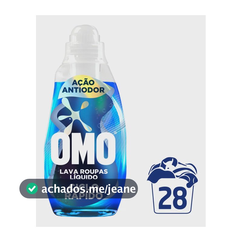 Lava-roupas Líquido Omo Ciclo Rápido Ação Antiodor 1,4l