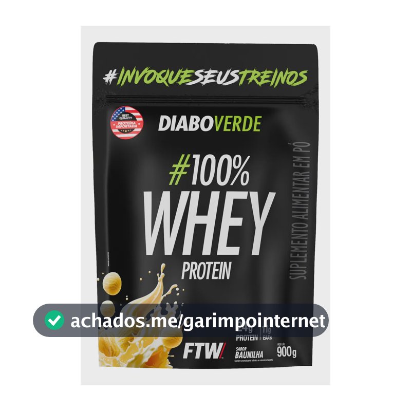 100% Whey Protein 900g Sabor Baunilha Diabo Verde - Ftw
