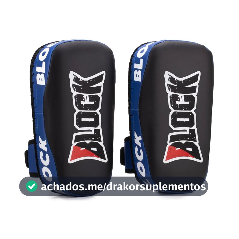 Aparador de Chute Muay Thai Block Fitness em Couro Ecológico para MMA e Boxe