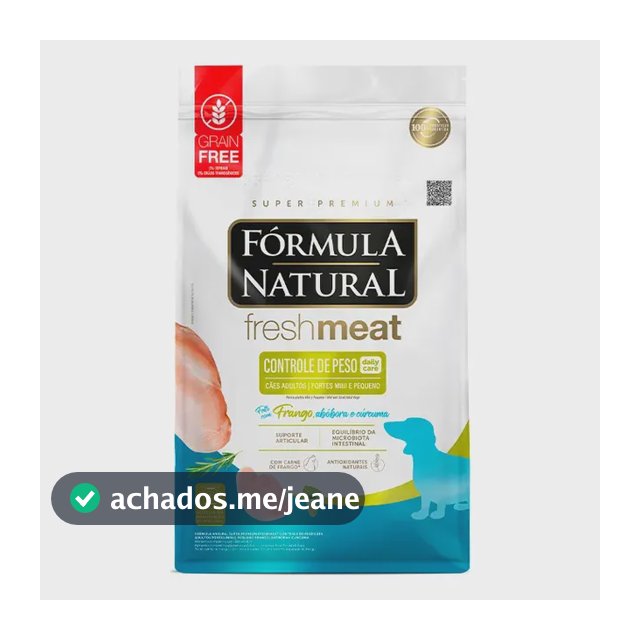 Formula Natural Fresh Meat Controle Peso Mini Pequeno 10,1kg