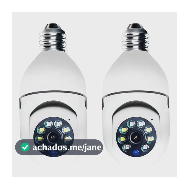Kit 2 Câmeras Segurança 360º Jortan Wifi IP HD Visão Noturna Lâmpada