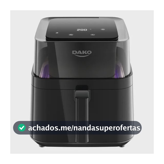 Fritadeira Air Fryer Dako Digital 6 Litros 360° 4 Em 1 Cor Preto