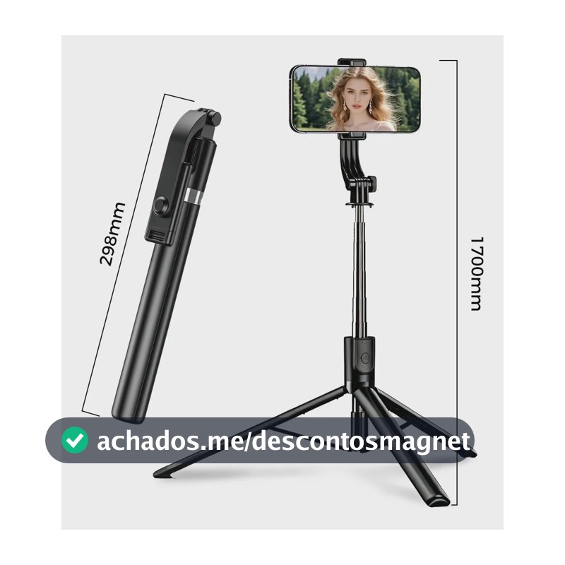 Bastão Tripé Pau Selfie Bluetooth 170cm, Controle, Tripé Bastão De Selfie Extensível, Eletro Mex