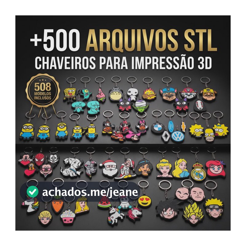 Mega Pack + 500 Arquivos Stl Chaveiros 3d Para Impressão