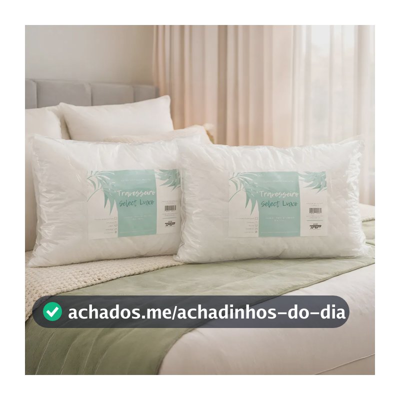 Kit 2 Travesseiros Fibra Siliconada 70x50 Ajustável Zíper Macio Select Luxo
