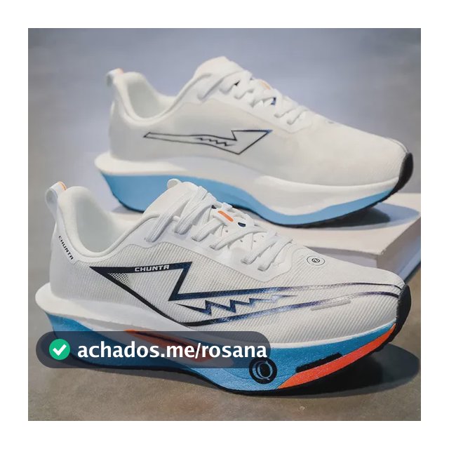 Tênis Chunita Esportivo Com Solado Grosso Para Corrida Branco Geométrico 43